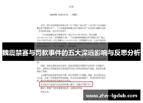 魏震禁赛与罚款事件的五大深远影响与反思分析